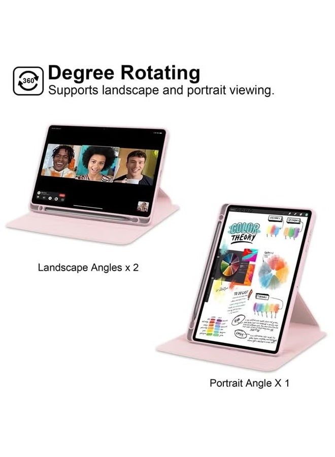 dida-cosmos Clear Back Case Compatible with Honor Pad X8a 11-inch 2024, 360 Degree Swivel Stand Flip Smart Cover Auto Sleep/Wake Case For Honor Pad X8a Tablet (Pink) - Image 2